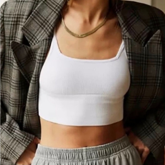 Free People Tops - Free People Andi Square Neck Classic White Crop Top